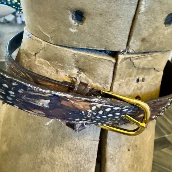 Vintage Peacock Feather Patterned Belt - Picture 3 of 5
